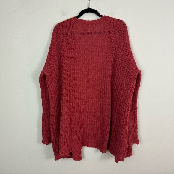 Free People | Cherry Red Weekend Getaway Cardigan Fuzzy Knit Size XS - Picture 6 of 6